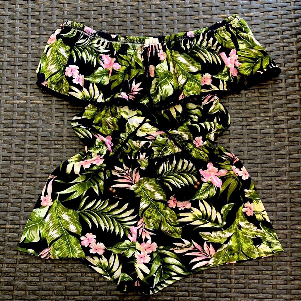 Girls Tropical Romper Dress  S